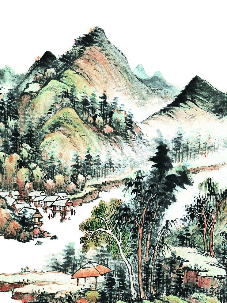 水墨中国画 山水 绘画书法 文化艺术