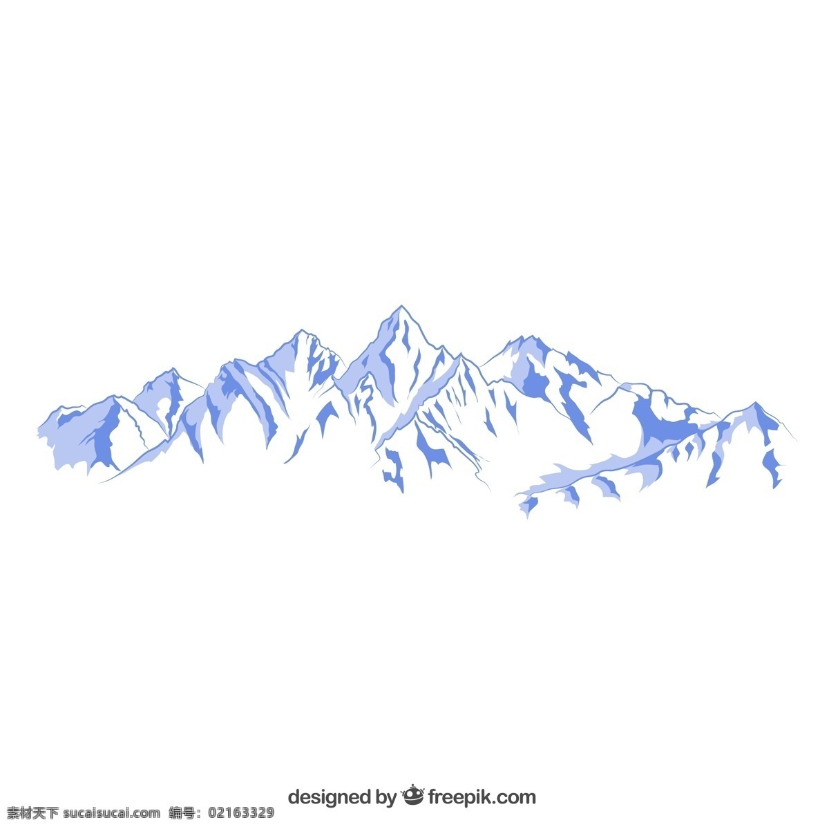手绘 蓝色 雪山 山脉 矢量图 格式 矢量 高清图片