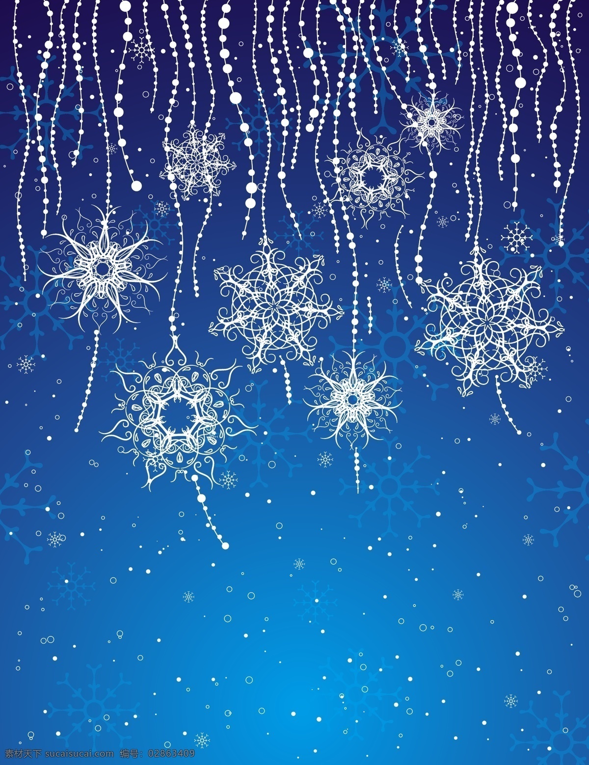 独特雪花 蓝底 独特 雪花 蓝色