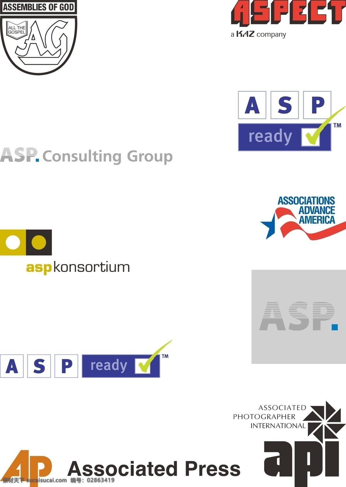 asp 公司 logo 标志 ap api 标识标志图标 企业 矢量图库 白色