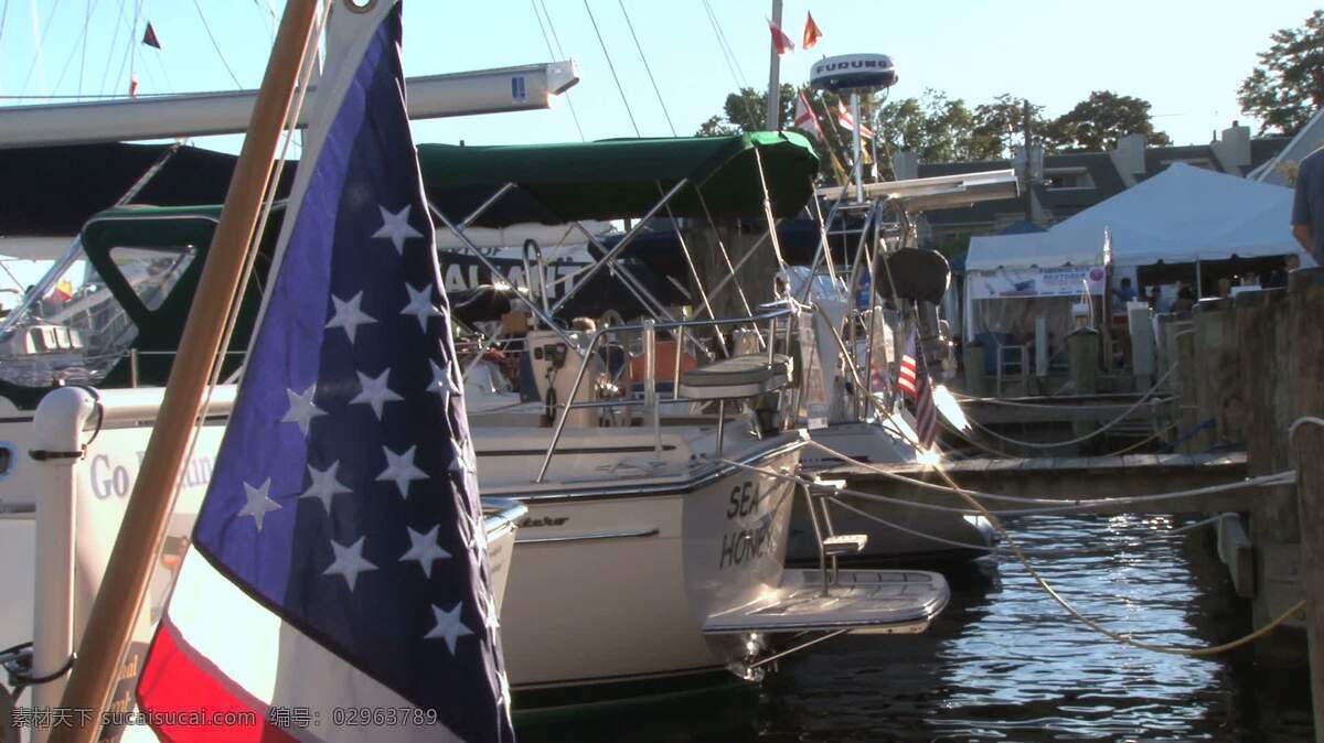 视频免费下载 美国 国旗 船只 捆绑 证券 录像