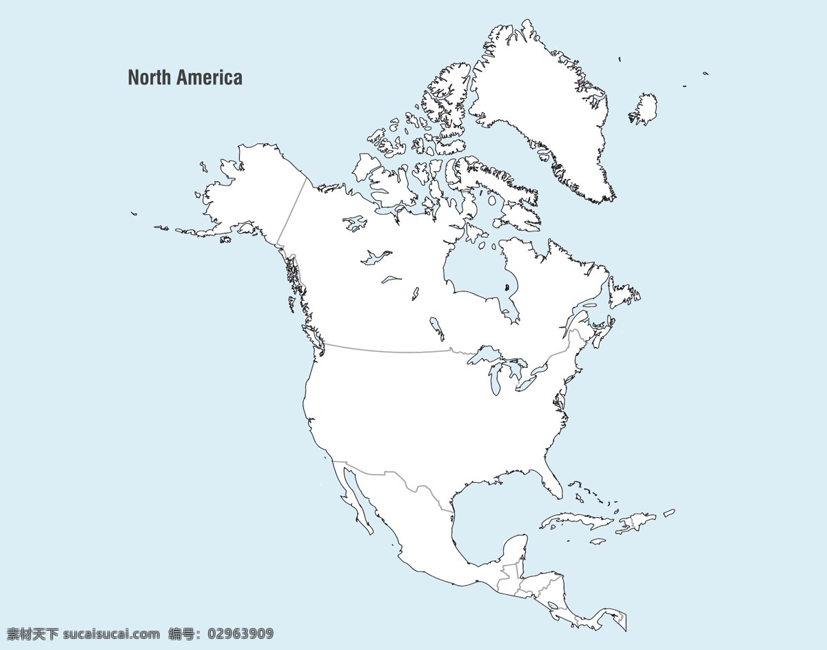 北美 国 地图 矢量 北 美国 矢量图 其他矢量图