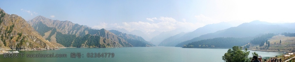 天山天池全景 全景 天山 天池 湖泊 风景 新疆 山水风景 自然景观