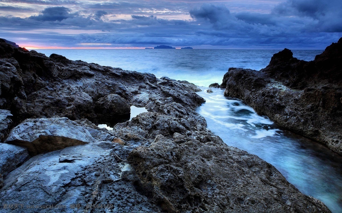 美丽 海边 岩石 风景 高清 大海 海水 石头