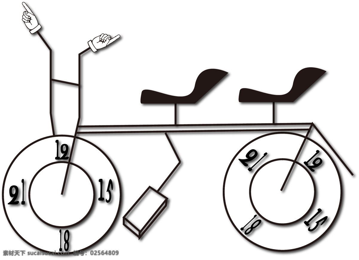 单车 自行车 矢量图 元素 黑白 装饰图案