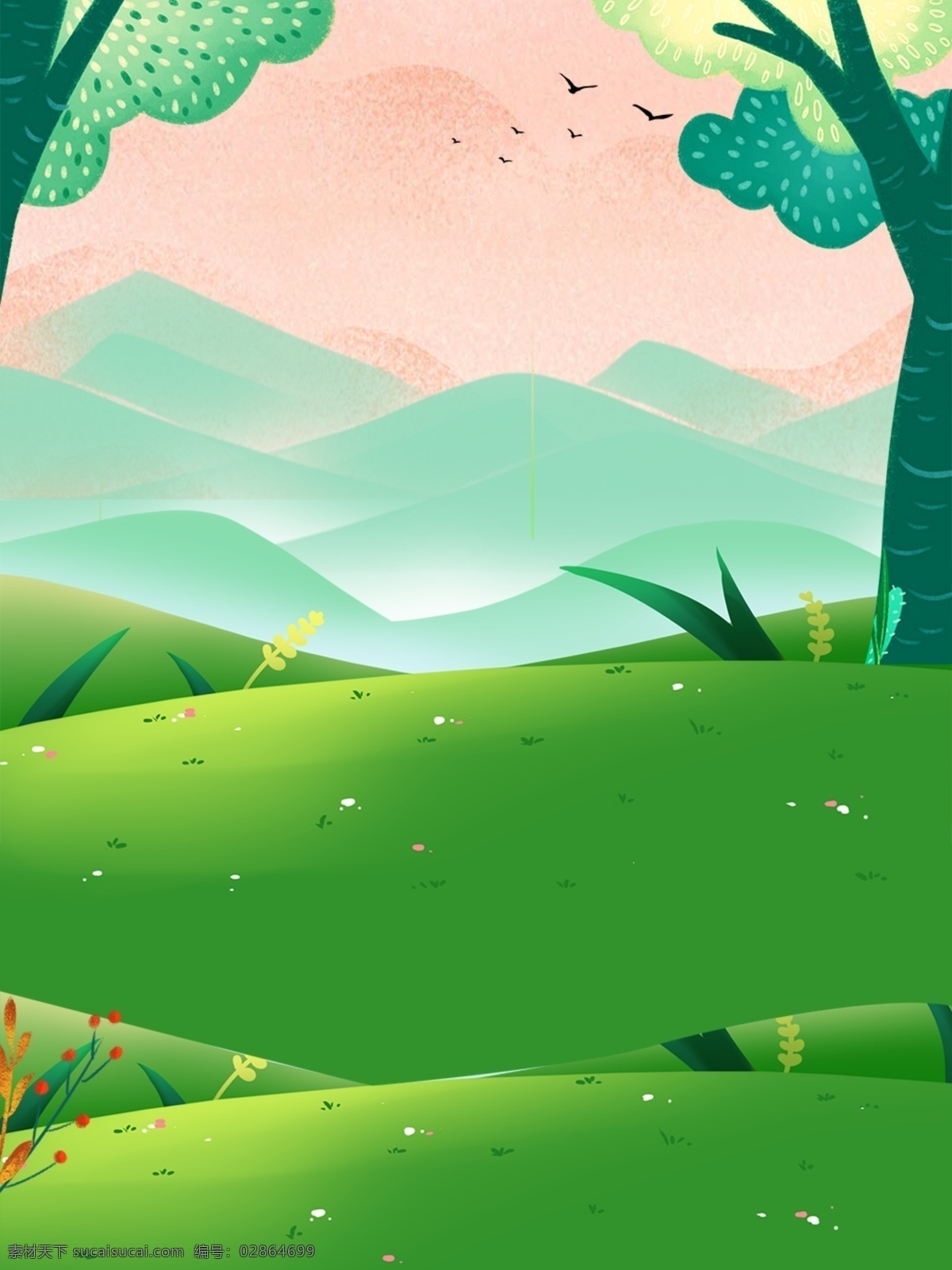 唯美 手绘 树林 背景 树林背景设计 色彩背景 特邀背景 通用背景 广告背景