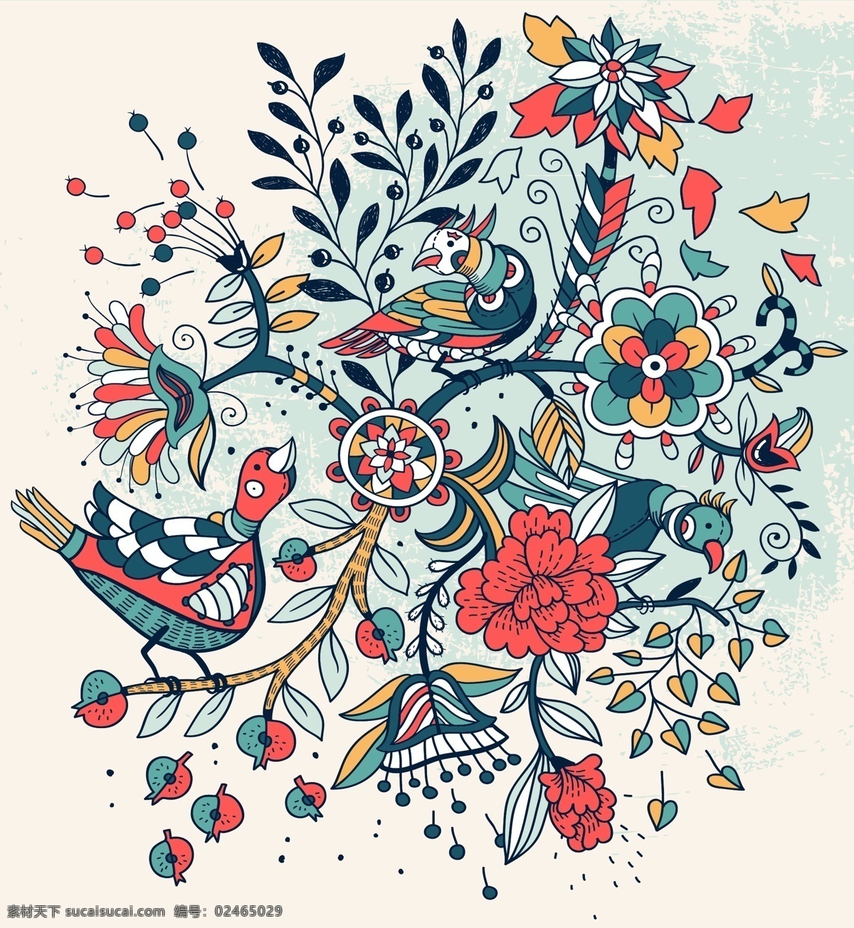 精美 花纹 特色 小鸟 矢量图 花纹花边