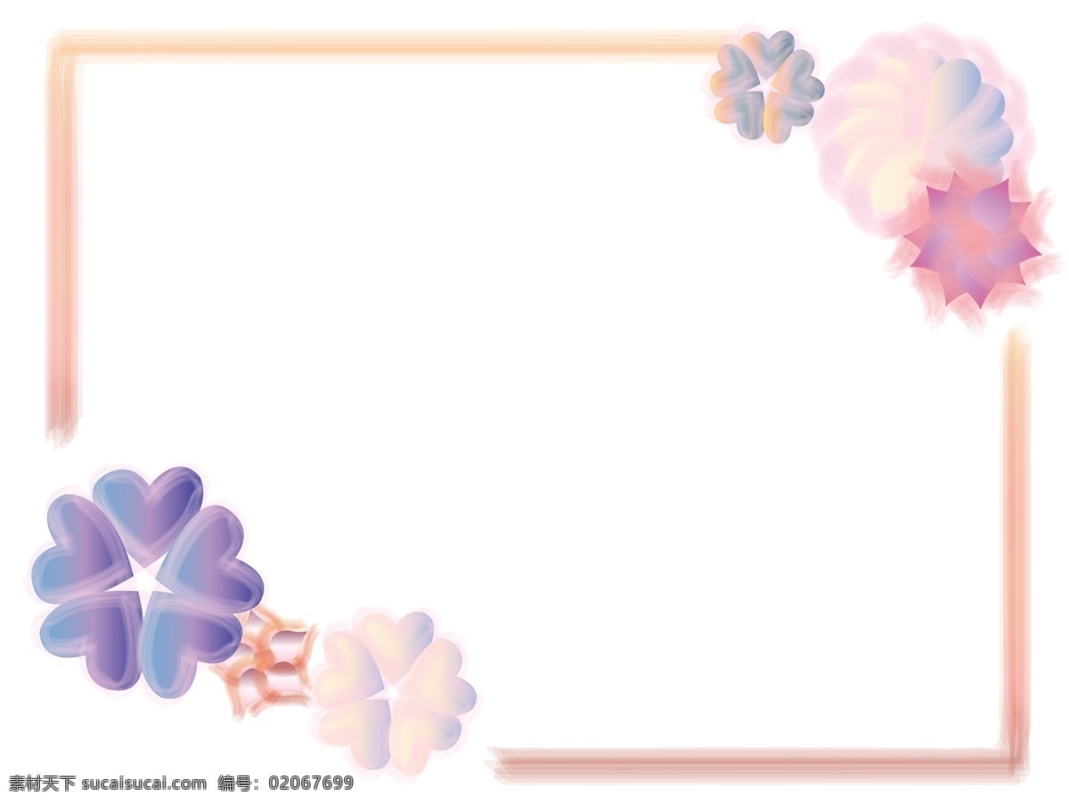 手绘 粉色 花朵 边框 粉色的花朵 漂亮的边框 卡通插画 边框插画 手绘插画 花朵边框 手绘边框