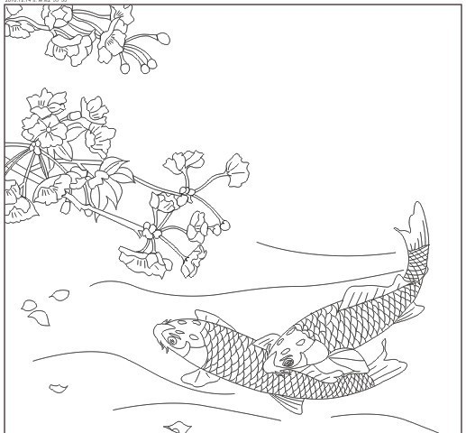 鱼画 鱼 失量线条鱼 水中鱼 双鱼 线条鱼 矢量