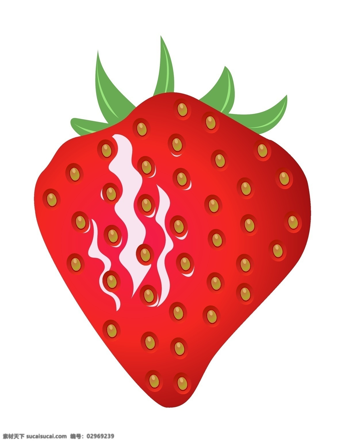 新鲜 红色 草莓 插画 红色的草莓 草莓叶子 绿色的叶子 仿真草莓 水果草莓 甜甜的草莓