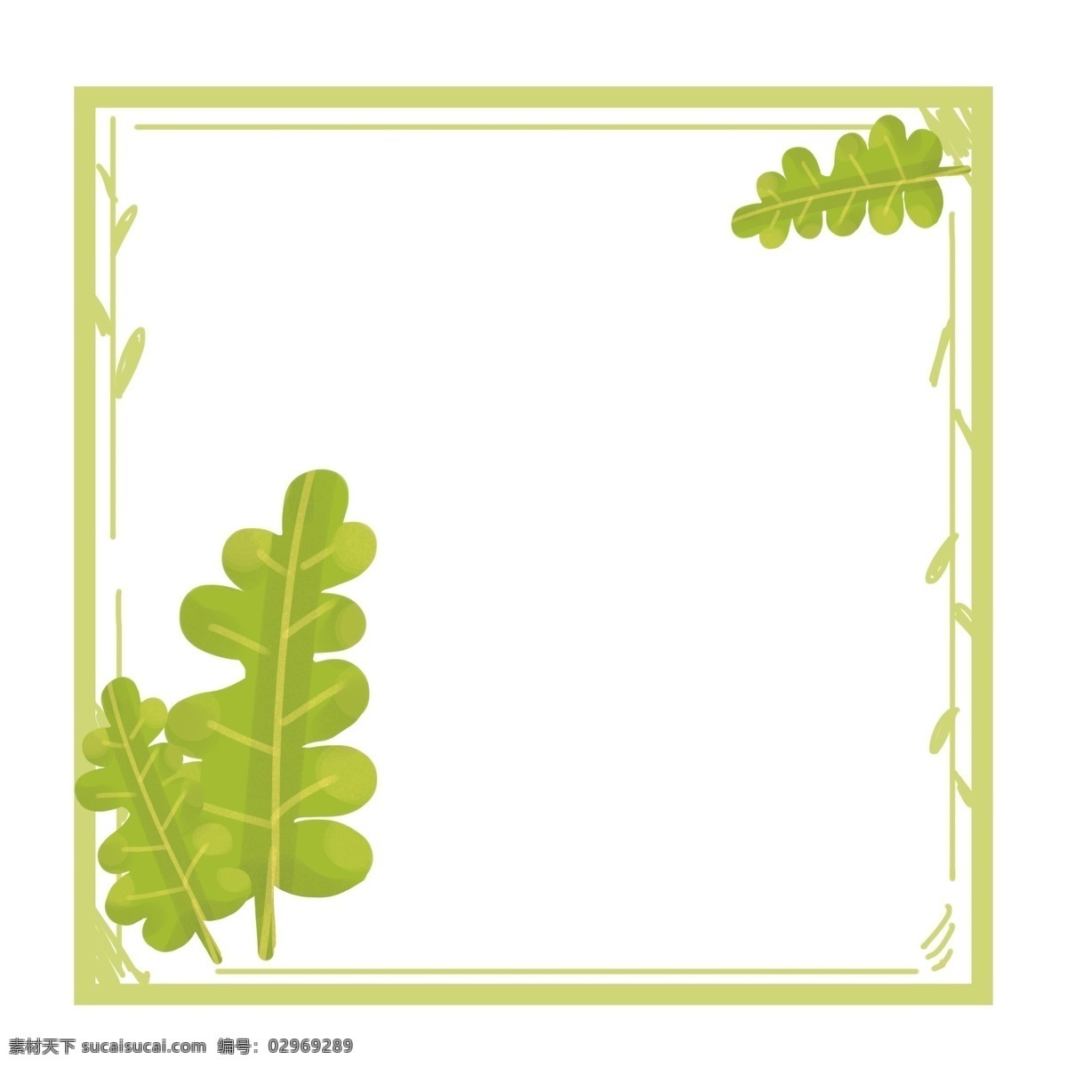 圆润小树叶 手绘 绿色边框 手绘植物 扁平 插画 简约 树叶 树枝 绿色 装饰 装饰树叶 卡通 叶子