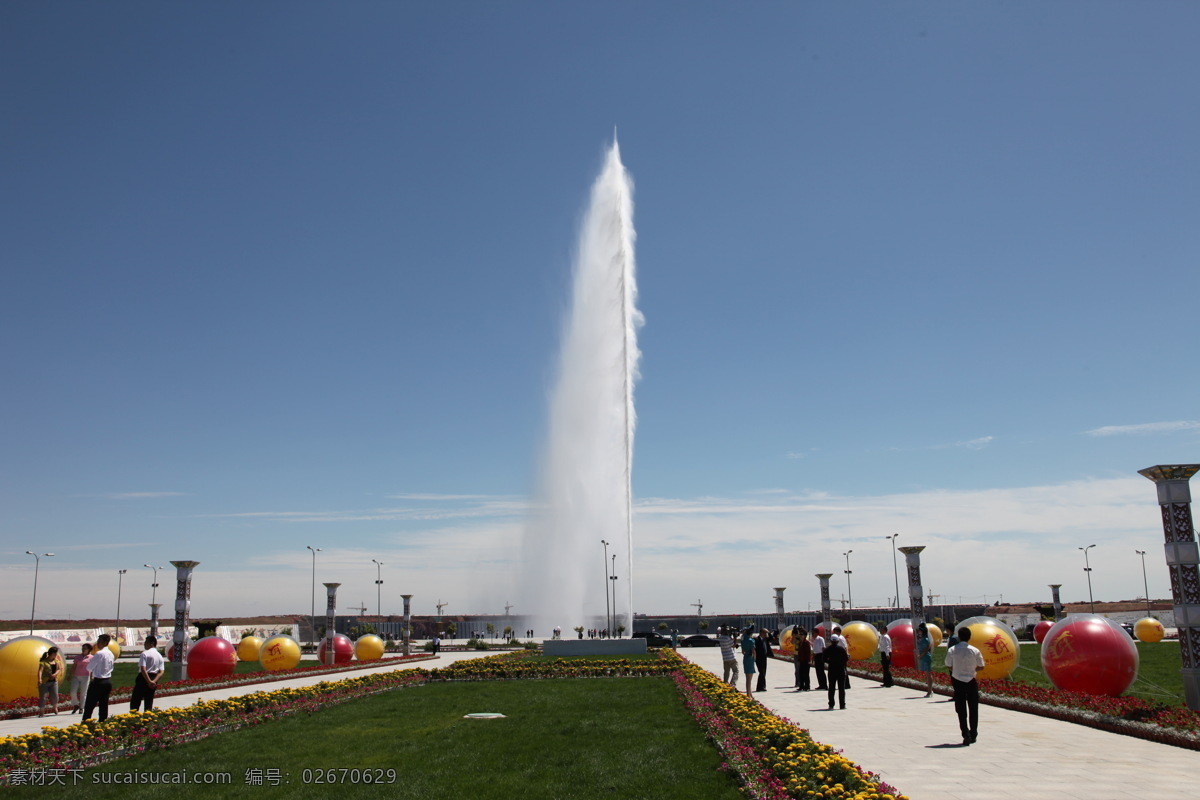 康巴 什 新区 亚洲 艺术节 主体 广场 喷泉 艺术广场 人工湖