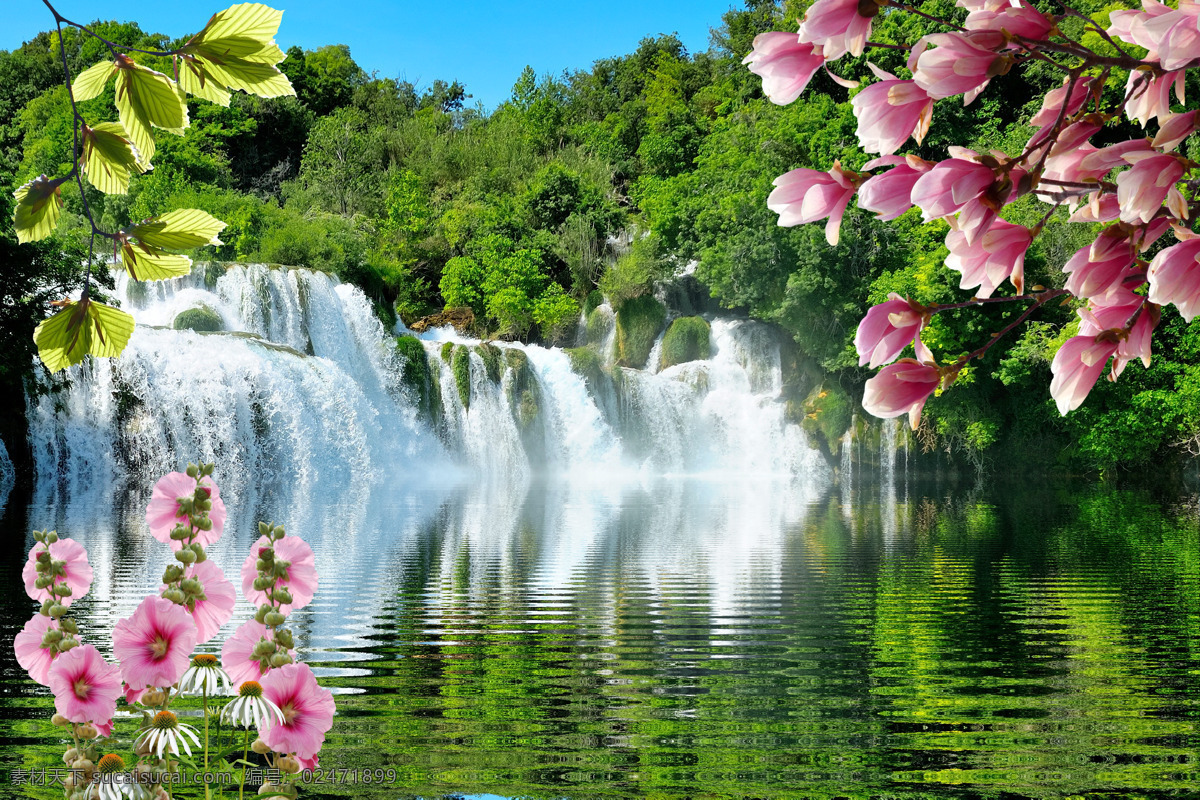 风景画 瀑布 地质 地质学 水流 森林 流水 河流 溪水 大自然 湖泊 森林瀑布 自然景观 自然风光