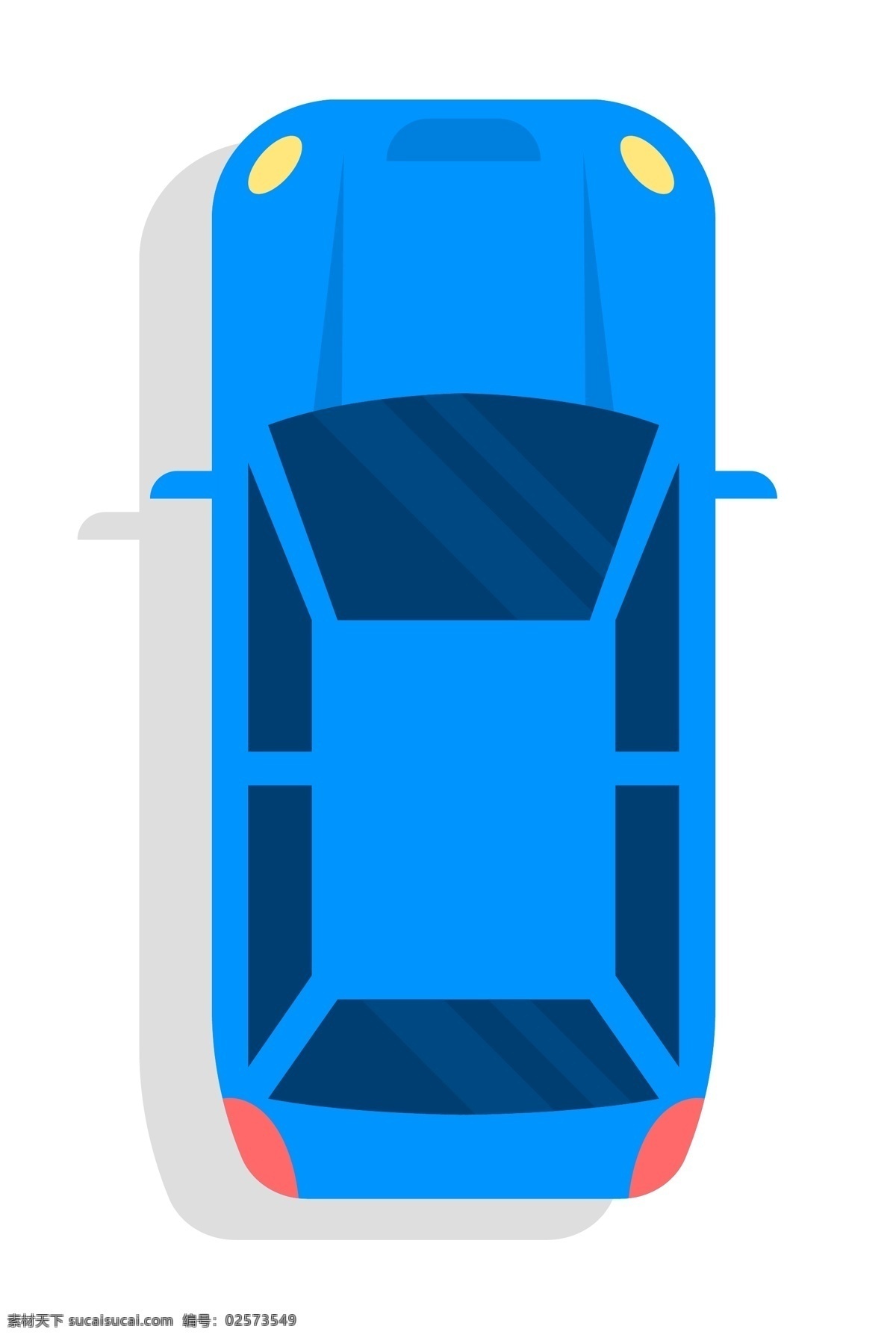 蓝色 小汽车 插画 蓝色的汽车 卡通插画 汽车插画 进口汽车 国产汽车 高端汽车 黄色的车灯