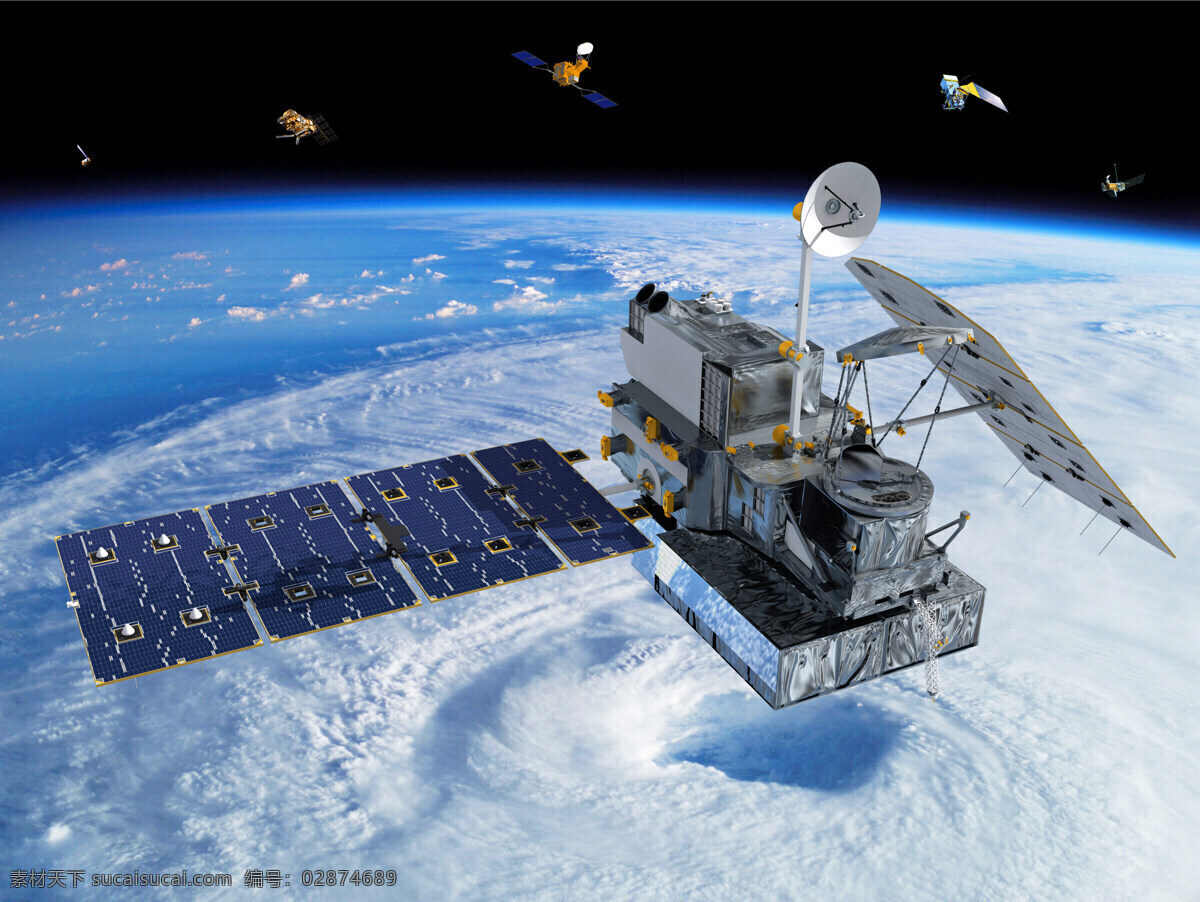 空间站 太阳能空间站 卫星 太空站 人造空间站 太空 地球卫星 3d设计 3d作品