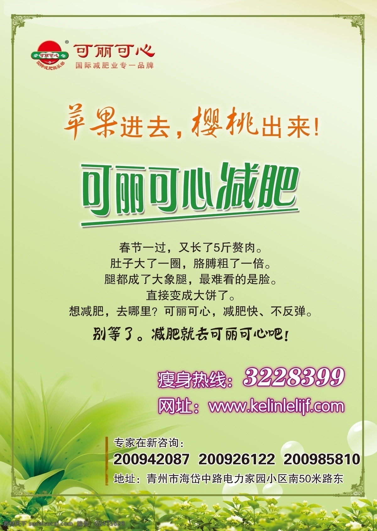 减肥彩页 减肥 彩页 百合 适量花边 分层 源文件