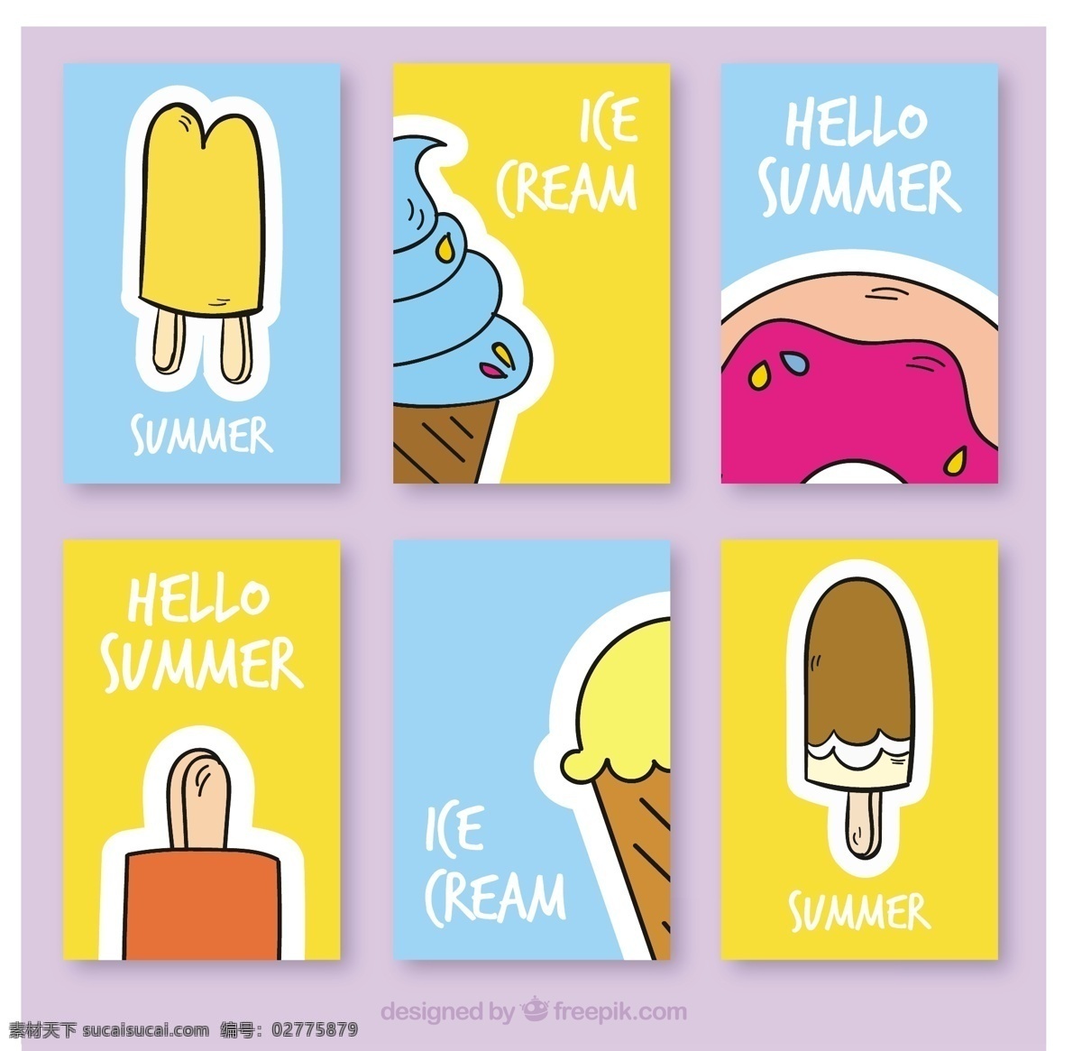 六手 抽 卡 包 冰激凌 食品 一方面 夏天 模板 手绘 冰淇淋 颜色 冰 甜 卡片 甜点 吃 季节 画包 草图 锥