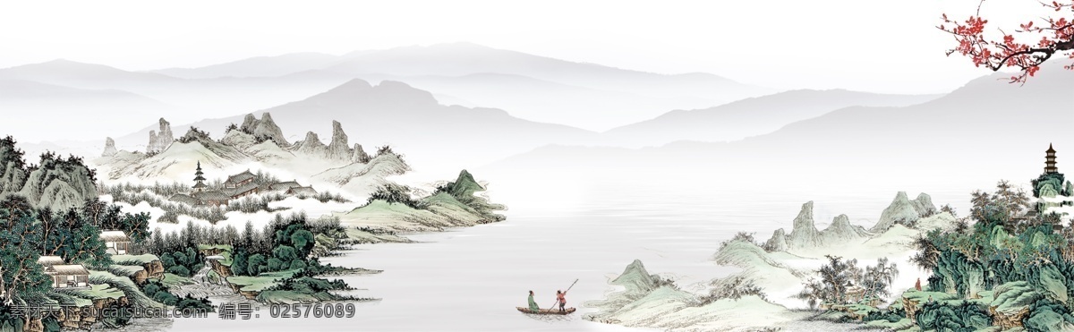 山水水墨画 山水画 水墨画 山水背景 山水素材 水墨画素材