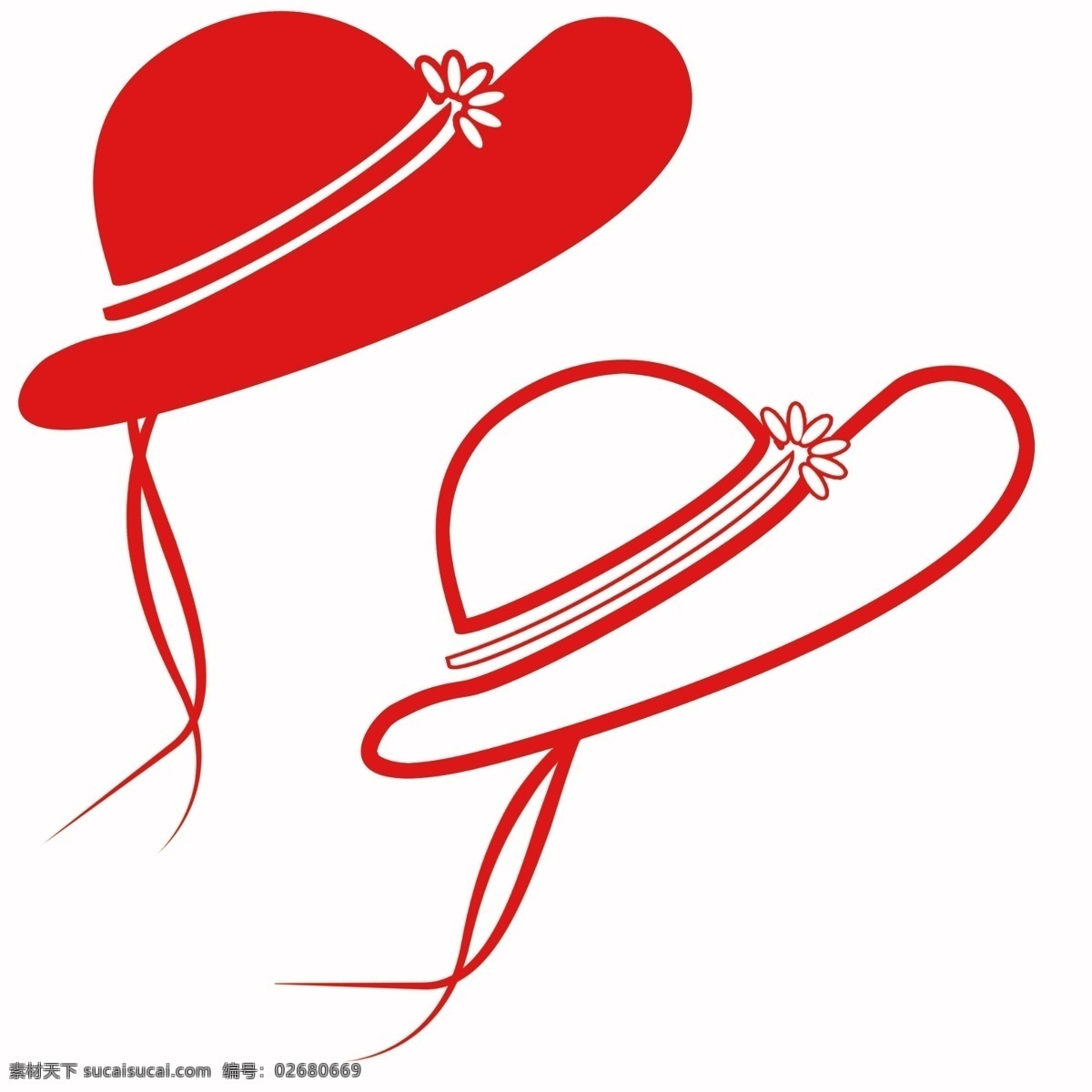 简单 女 红帽 分层 帽子模板 帽子设计 女帽 红色帽子 psd源文件