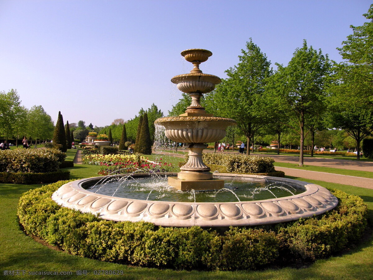 欧式喷泉 喷泉 欧式 奢华 地产广告 公园 欧式建筑园林 自然景观 自然风景