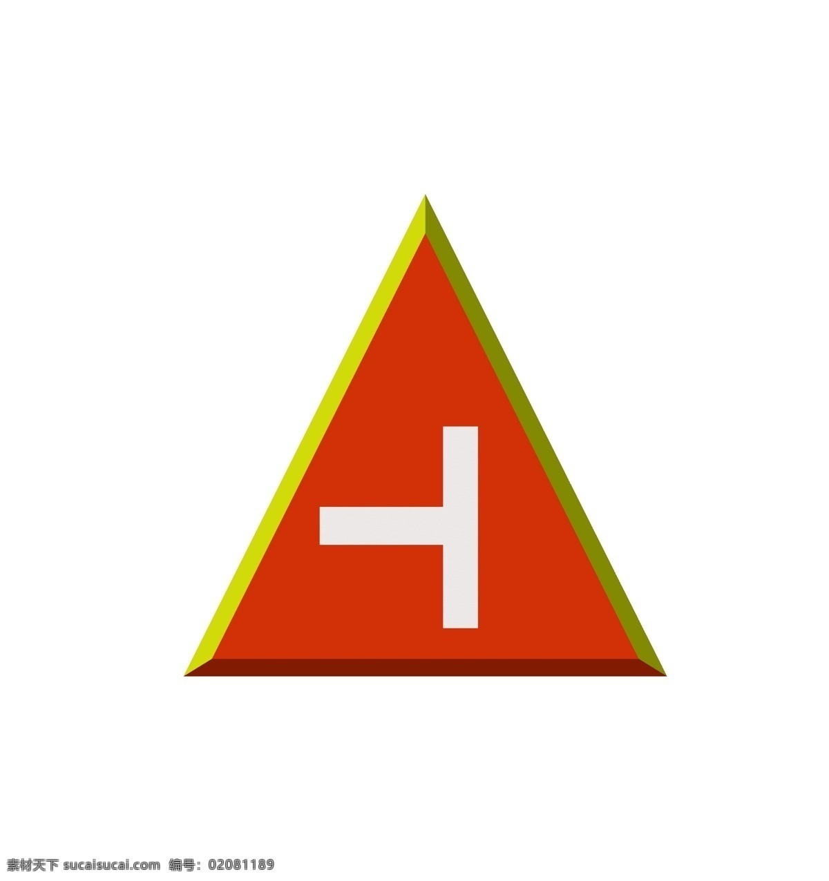 t型交叉路口 路标 图标 小 元素 矢量 交通 金色 红色底 白色标识 标志性 png免扣