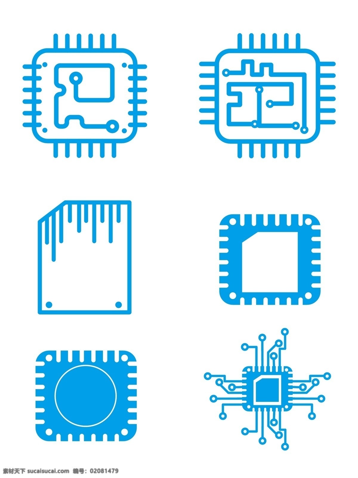 科技 芯片 人工智能 蓝色 装饰 矢量 商用 线路 智能