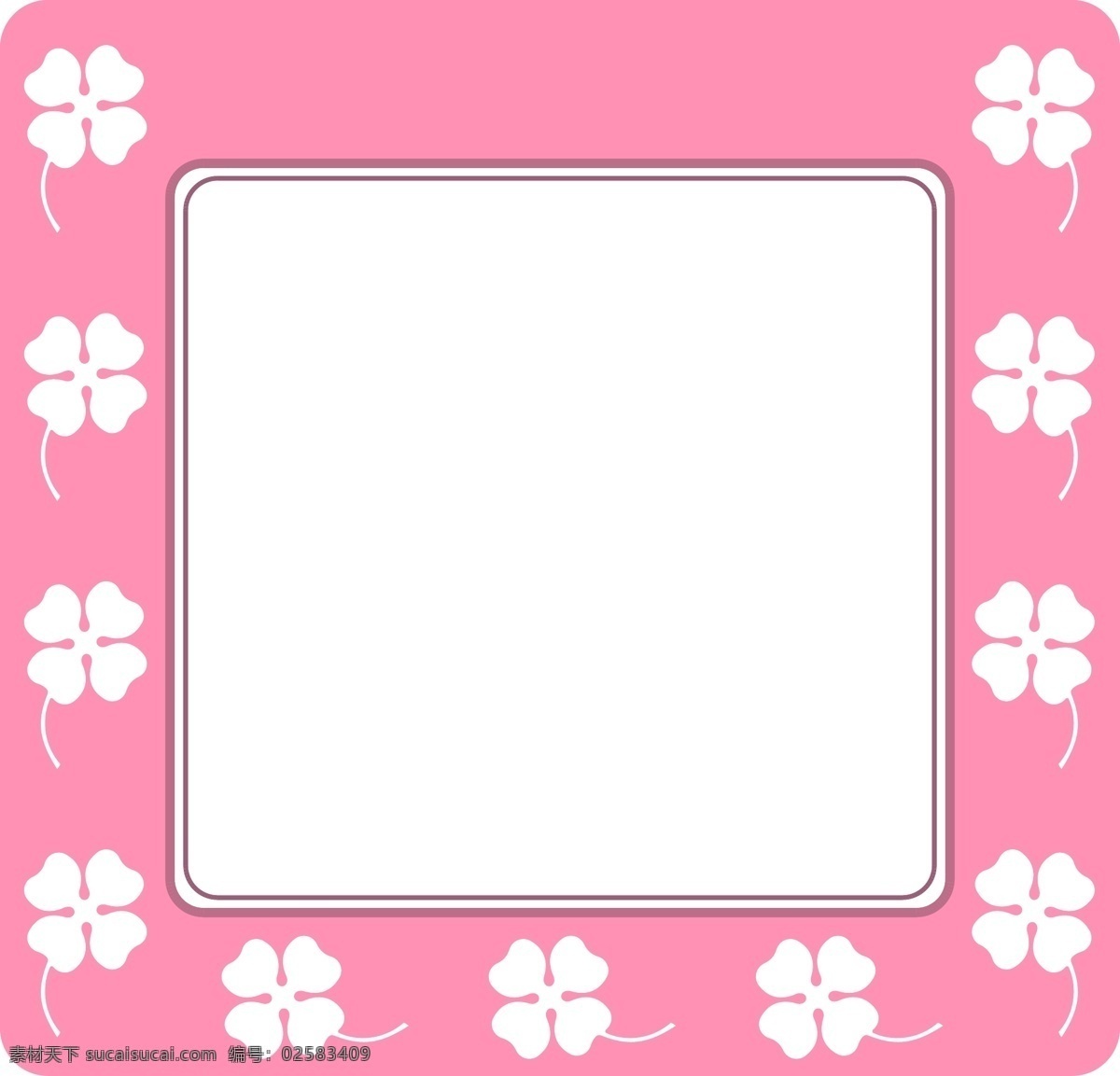 清新 白色 花朵 粉色 边框 元素 手绘 小清新 白色花朵 粉色边框 ai元素 免扣元素