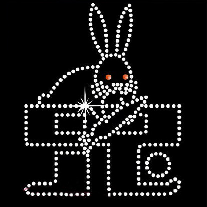 烫钻 十二生肖 兔 免费素材 面料图库 服装图案 黑色
