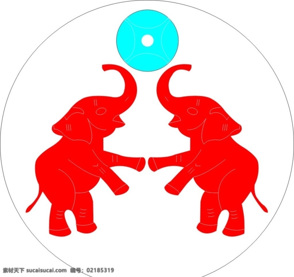 两只小象 大象 顶球 logo 象 球
