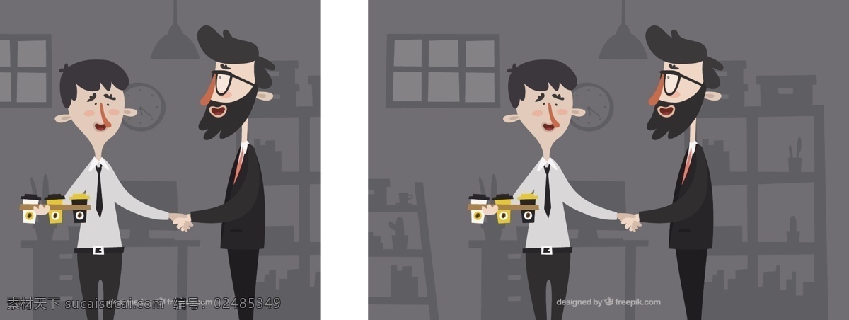 快乐 商人 问候 同事 矢量 快乐的商人 他的同事 矢量素材
