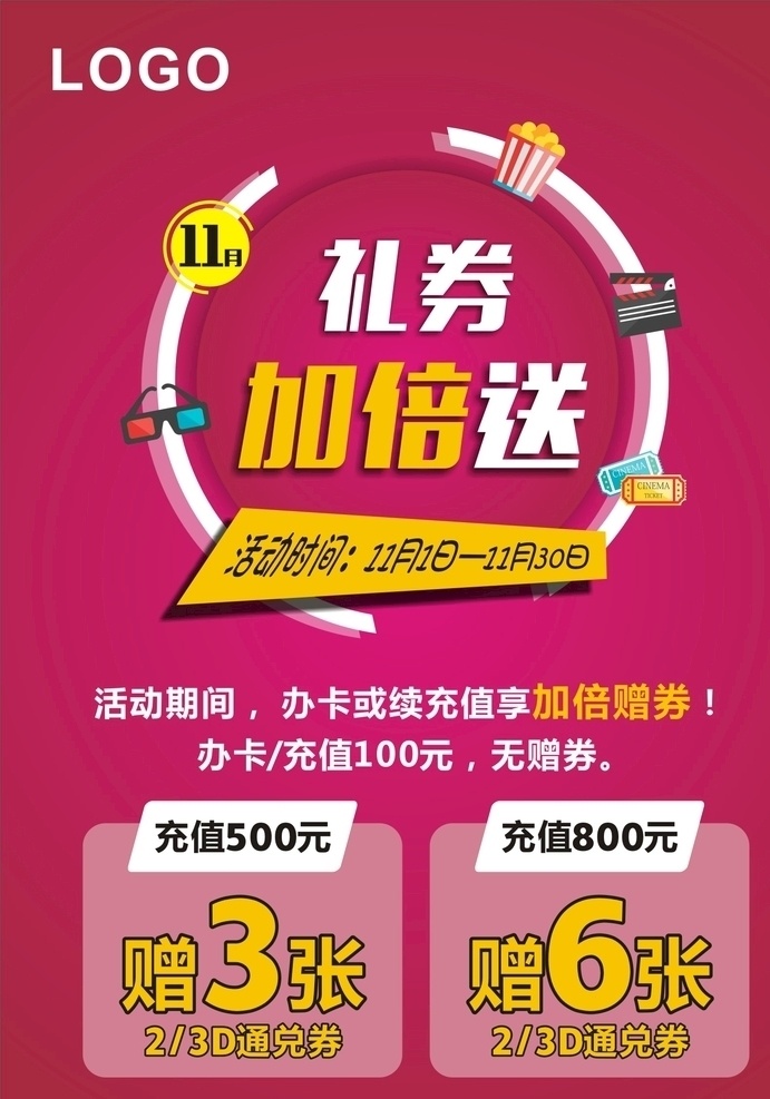 充值送券图片 充值活动 送券 充值送券 礼券 加倍送