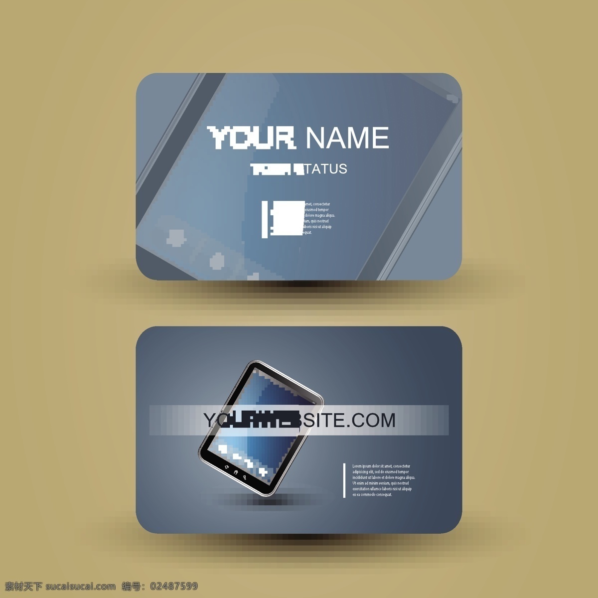 时尚 平板电脑 名片 card 复古 卡片 矢量素材 pad 名片卡 其他名片