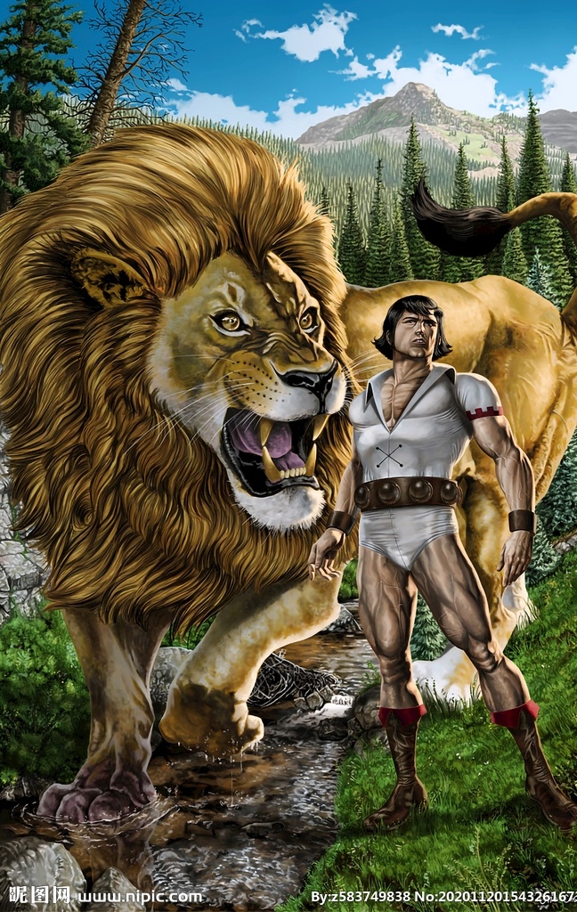 狮子图片 狮子 动物世界 草地上的狮子 狮子毛 公狮子 插画 i 生物世界 野生动物