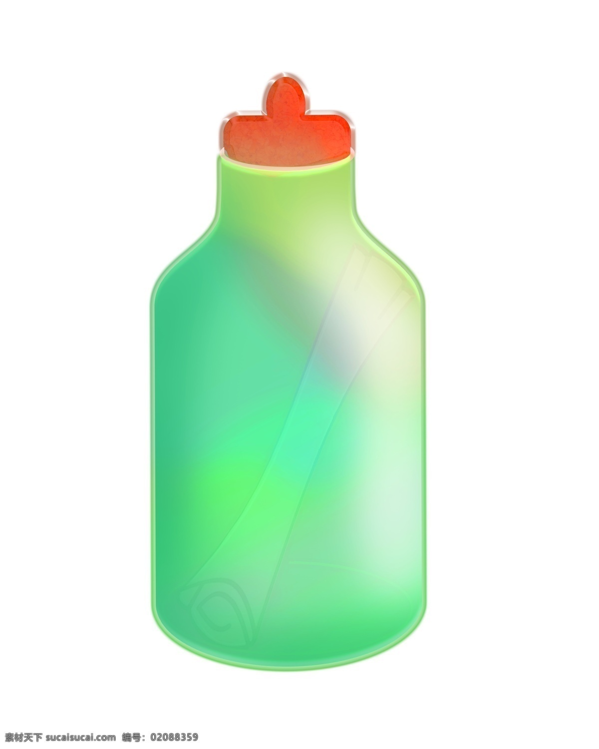 漂亮 绿色 漂流 瓶 插画 漂流瓶 漂亮的漂流瓶 红色塞子 绿色许愿瓶 许愿 插图
