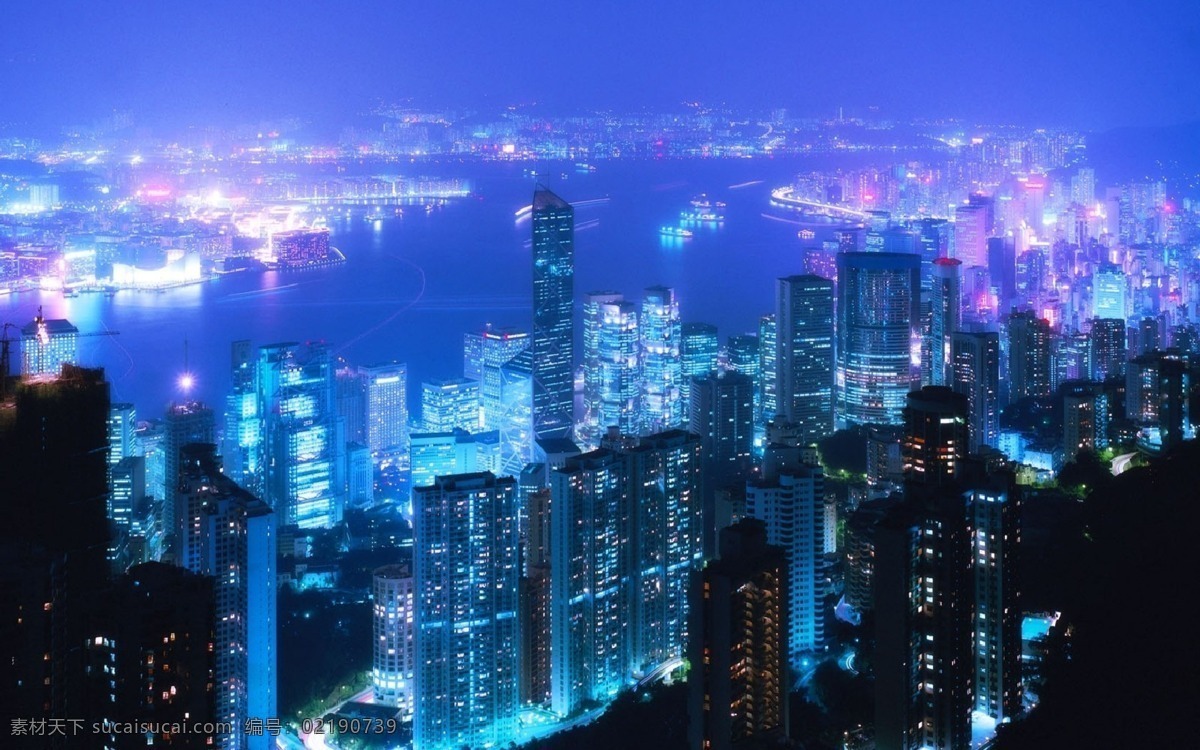 香港城市夜景 灯光璀璨 城市之光 都市风光 城市夜景 唯美 夜景 高楼大厦 自然景观 建筑景观