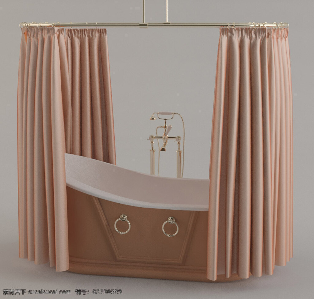 带有拉帘 ambra collection lineatre bath 家居室内 浴缸 拉帘 卫浴模型 3d模型素材 家具模型