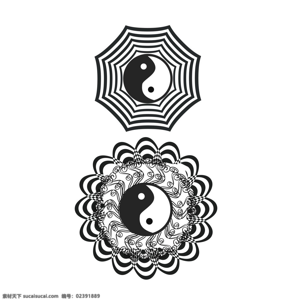 八卦镜 八卦图 太极 阴阳 简单 八卦方位