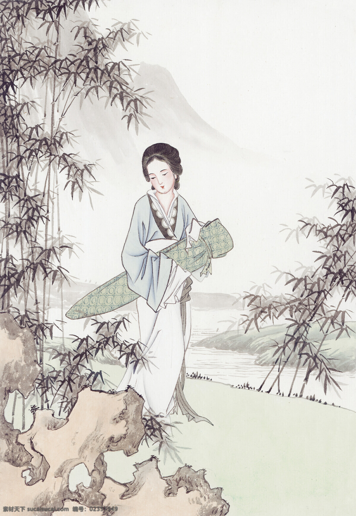 古代仕女图 人物国画 古代美女 工笔画 工笔人物 装饰画 国画素材 文化艺术 绘画书法