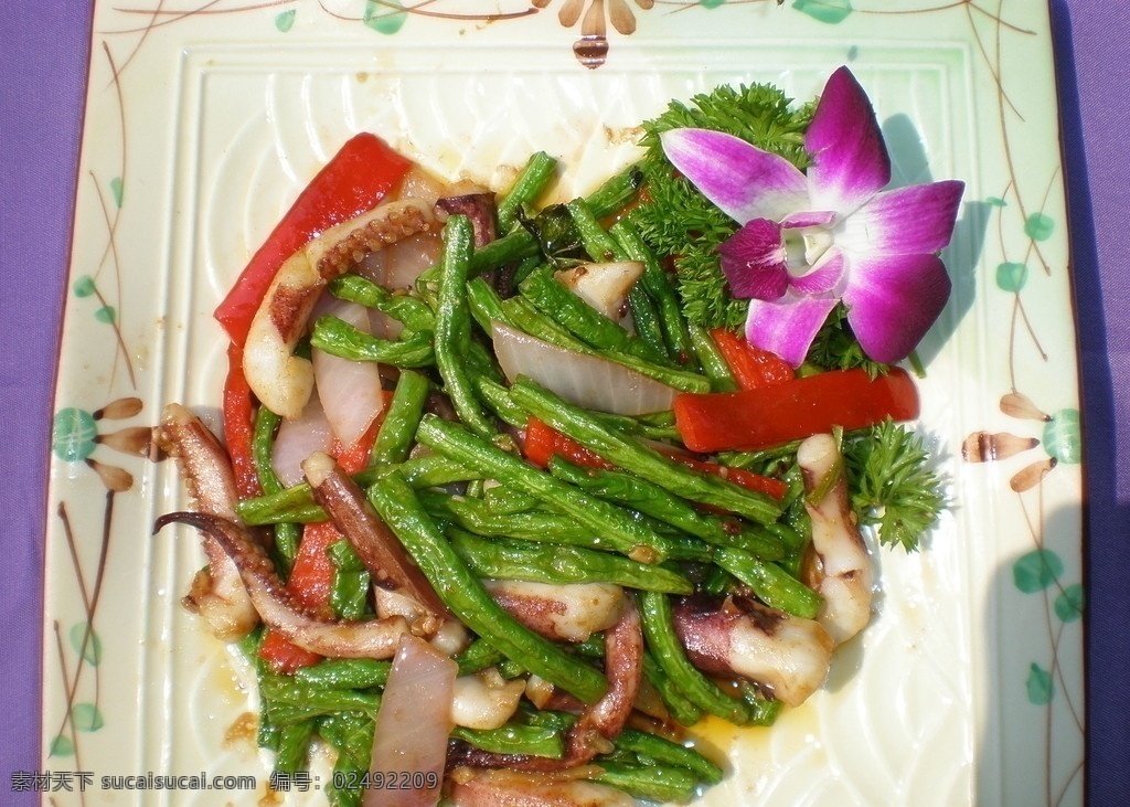 豆角 香 烧 鱿鱼 须 香烧 鱿鱼须 餐饮美食 美味可口 西餐 摄影图 中西餐厅 美食 西餐美食