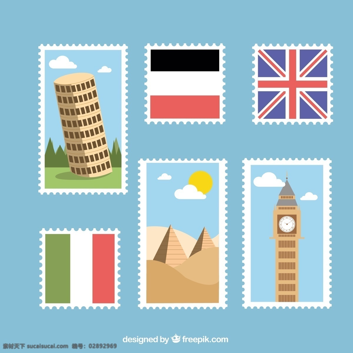 手绘 国家 元素 邮票 平面设计 图标 国家元素