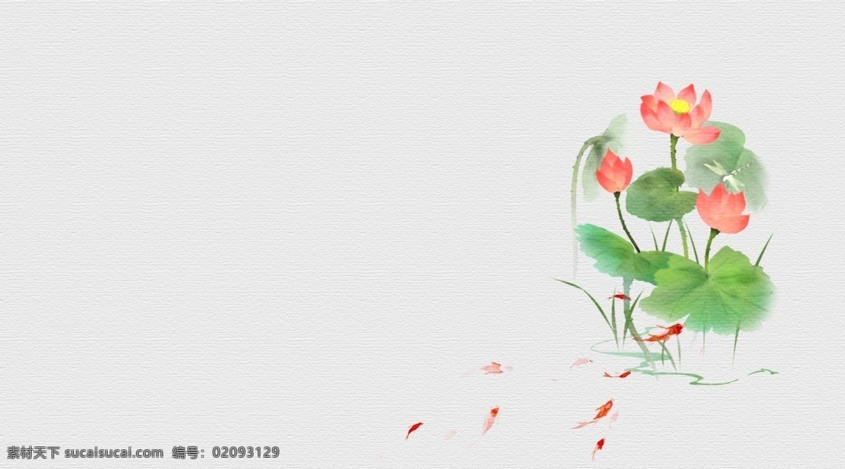 白色 中国 风 传统 荷花 插画 背景 中国风背景 荷塘背景 赏荷花 插画背景 荷花背景 夏天背景 夏季背景