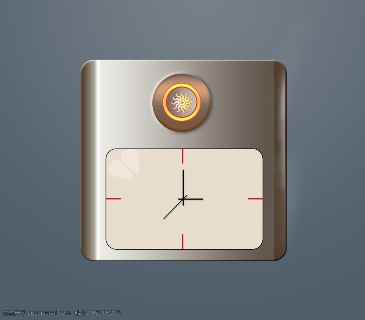 金属 质感 写实 图标 时钟 金属质感 时间图标