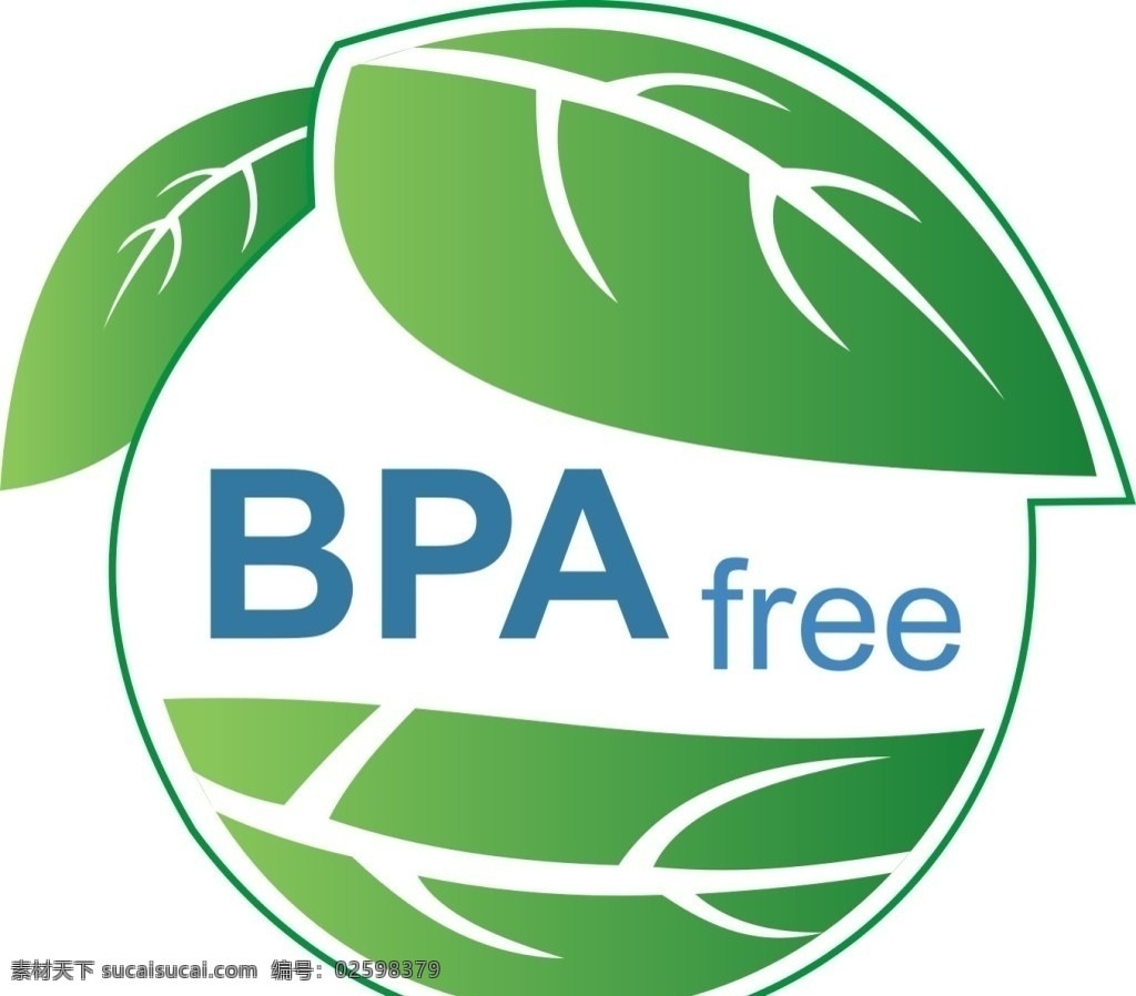 bpa free 绿色标识 国外 认证 树叶 标志图标 公共标识标志