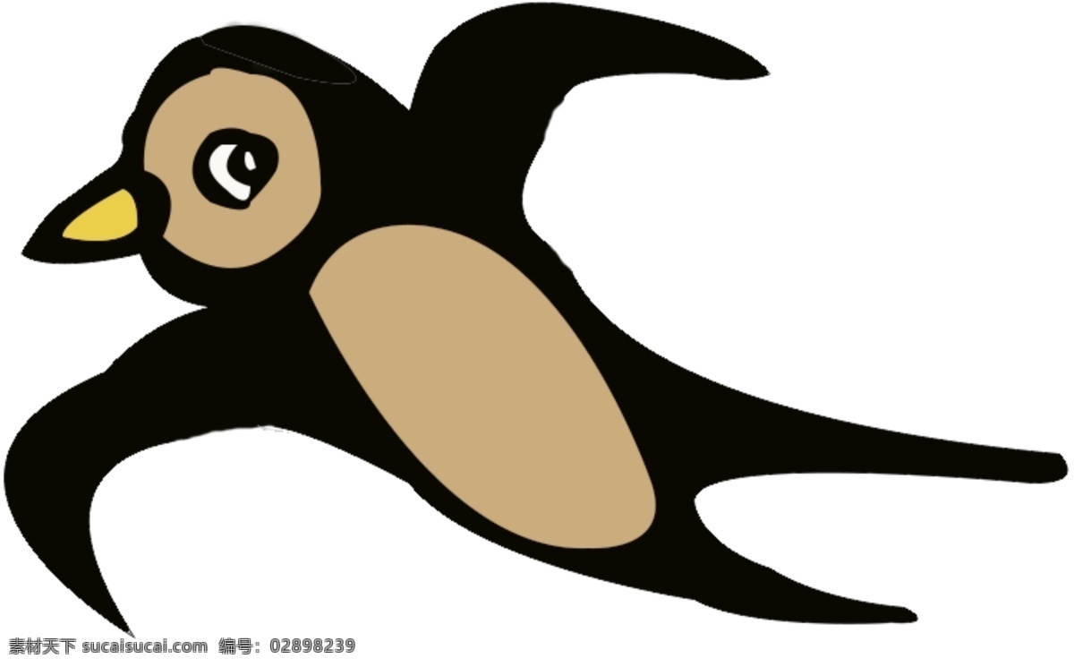 秋天的燕子 丑小燕 黑色燕子 卡通燕子 小燕子 可爱的燕子 分层