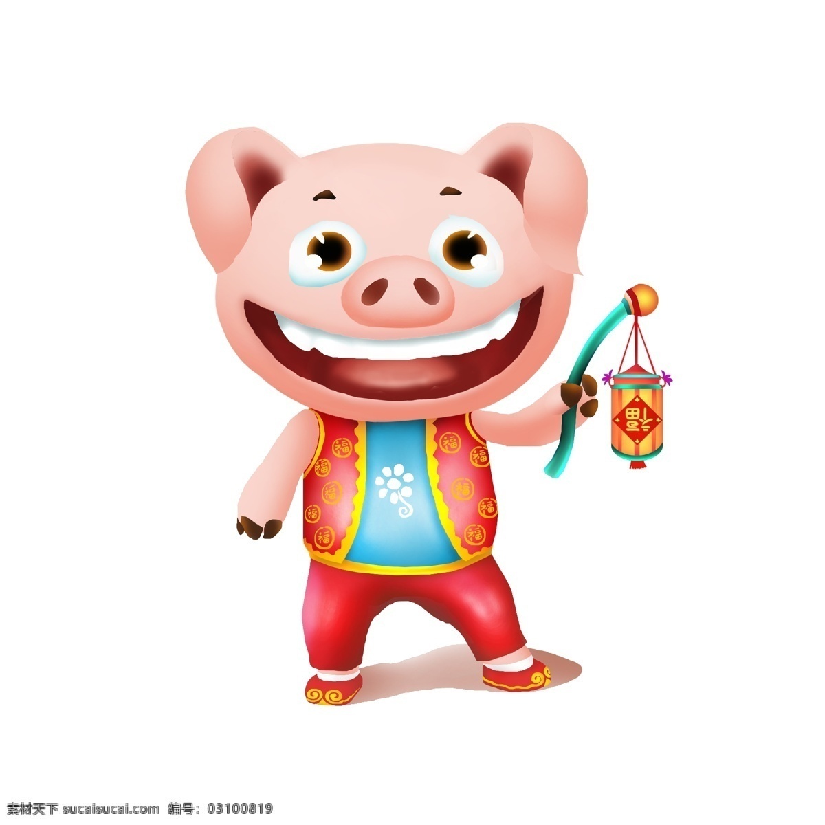 商用 高清 手绘 猪 形象 灯笼 新年 小猪 喜庆 猪形象 可商用
