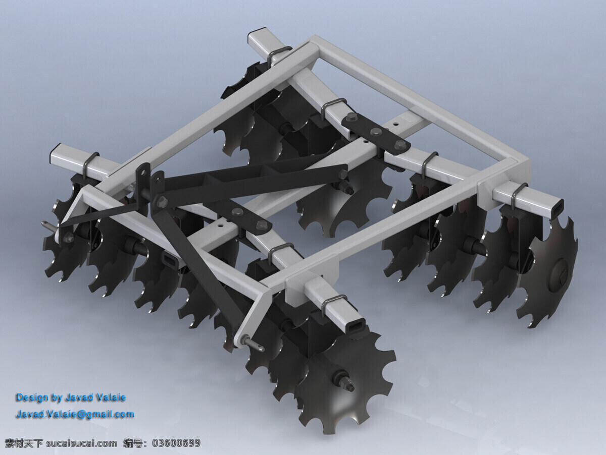 圆盘耙 机械设计 3d模型素材 电器模型