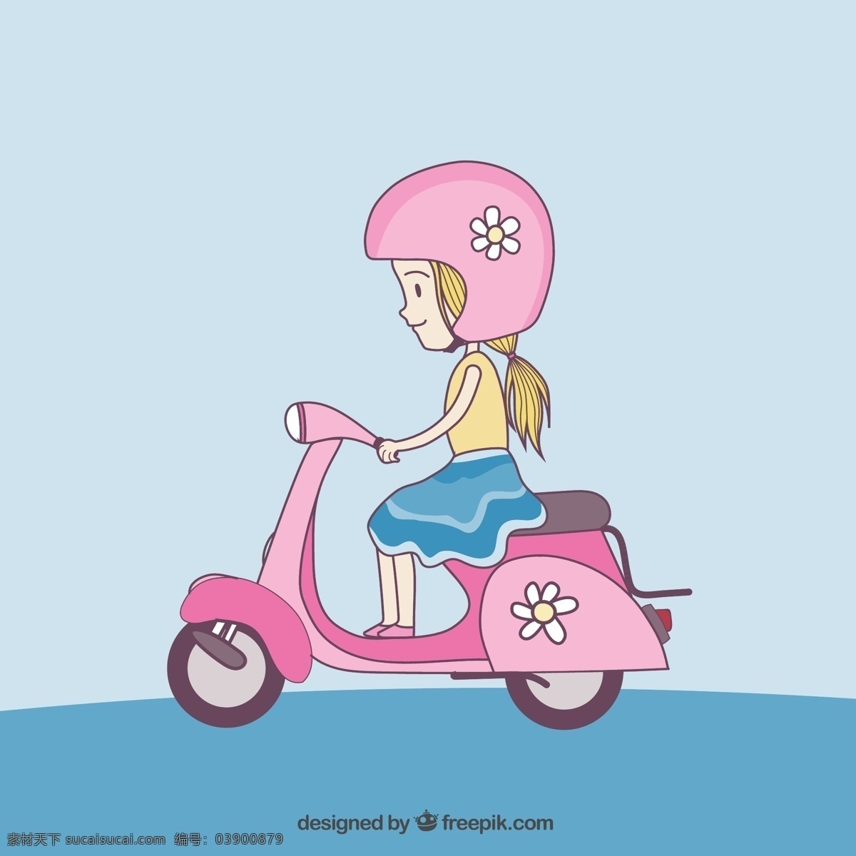 骑 电动车 女孩 交通 女孩物 矢量图 格式 矢量 高清图片