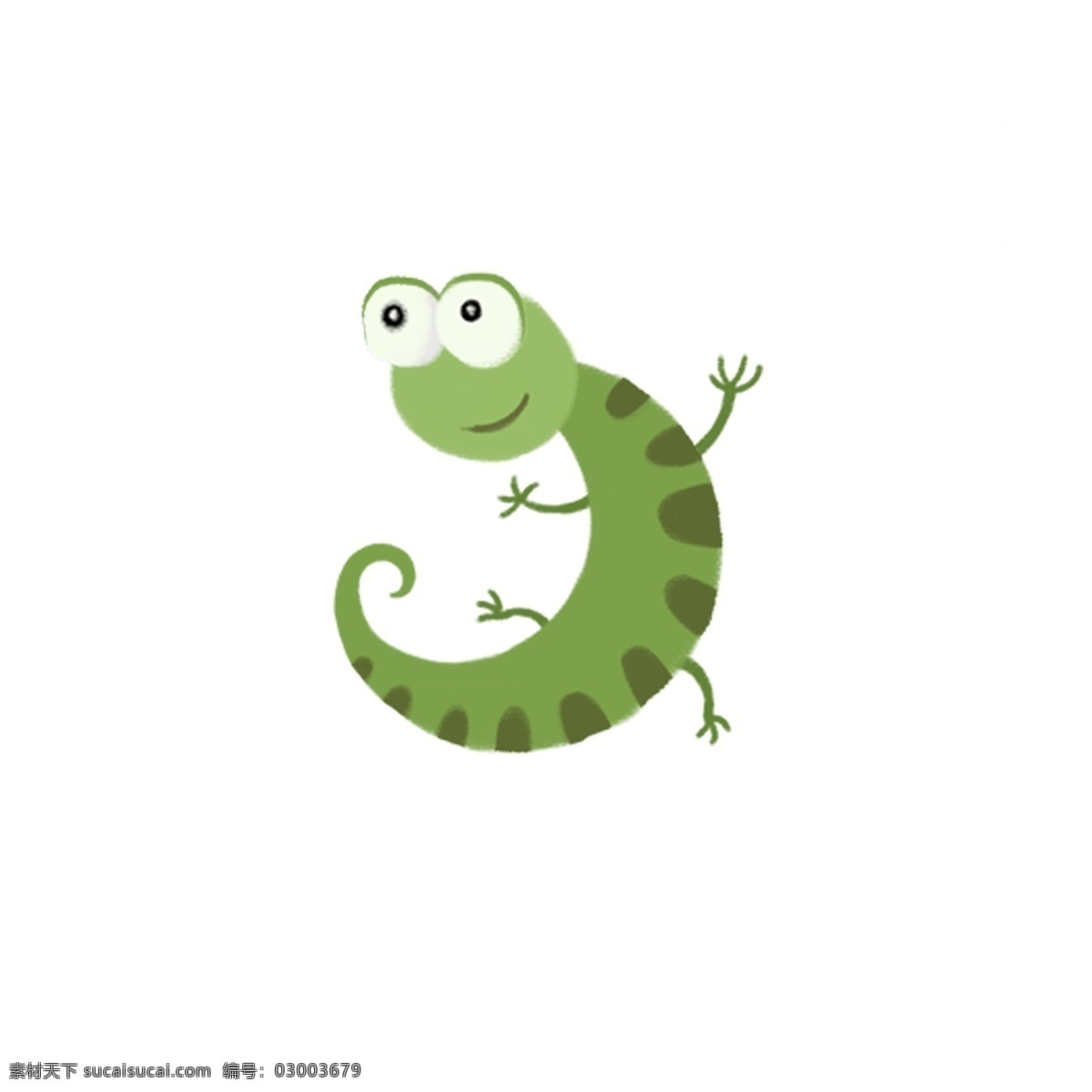 手绘 简约 创意 卡通 可爱 蜥蜴 变色龙 动物 插画