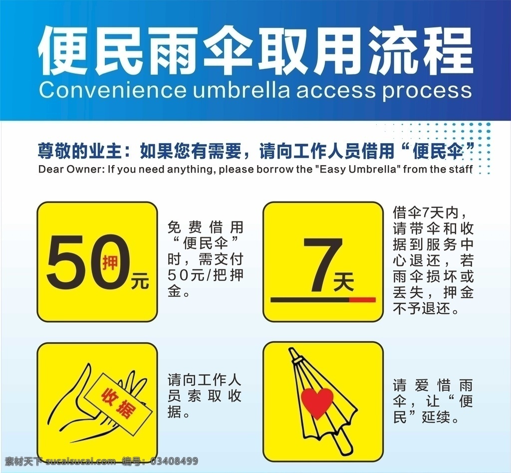 便民 雨伞 取用 流程 便民雨伞 取用流程 室内广告设计