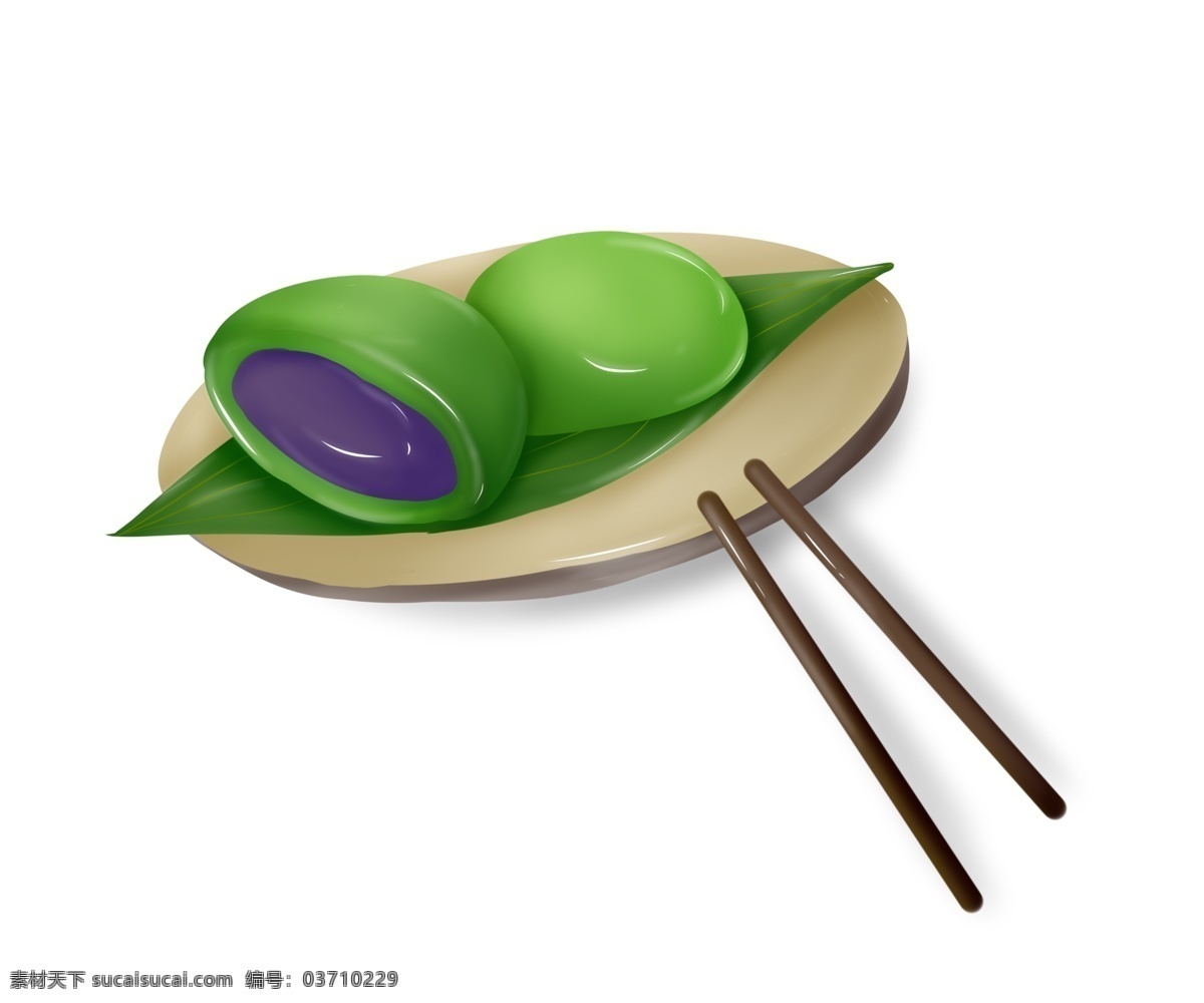 清明节 食物 青团 插图 筷子 绿色植物 春天 春季食物 祭祀节日 清明时节 清明节食物 绿色青团